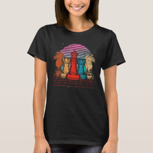 Retro Chessmen Board Game Chess Player Chess Ches T-Shirt