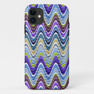 Retro Chevron and Wavy Stripes Pattern iPhone 11 Case