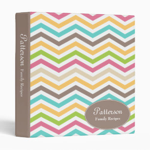 Retro Chevron Family Favourite Recipe Binder