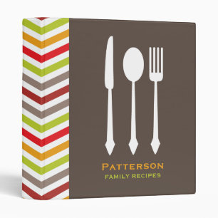 Retro Chevron Family Favourite Recipe Binder