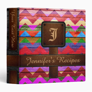 Retro Chevron Monogram Recipe #2 Binder