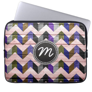 Retro chevron pattern zigzag #10 laptop sleeve