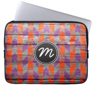 Retro chevron pattern zigzag #17 laptop sleeve