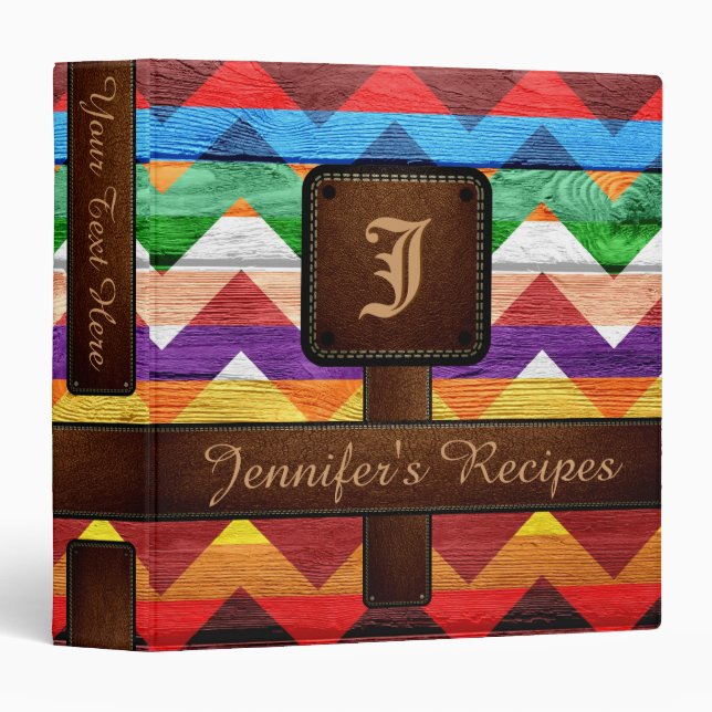 Retro Chevron Recipe #5 Binder (Front/Spine)