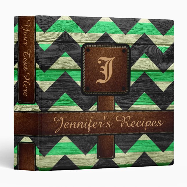 Retro Chevron Recipe #9 Binder (Front/Spine)