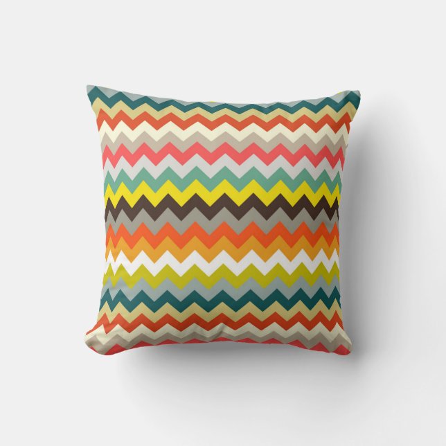 retro chevron throw pillow (Front)