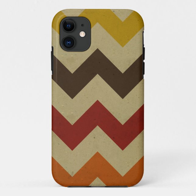 Retro chevron zigzag stripes zig zag pattern chic Case-Mate iPhone case (Back)