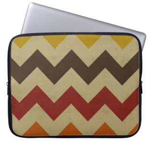 Retro chevron zigzag stripes zig zag pattern chic laptop sleeve