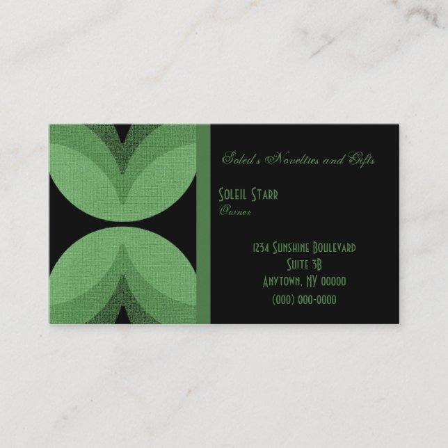 Retro Chic Business Card, Clover Card (Front)