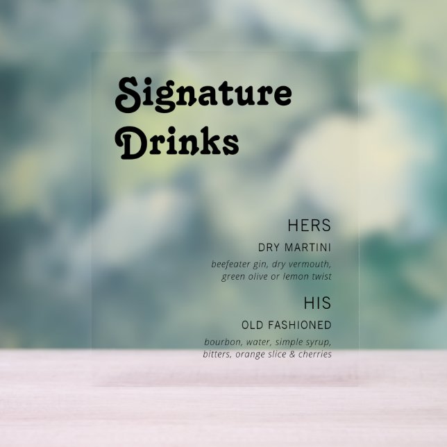 Retro Chic Design Signature Boissons (Neutre)