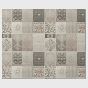 Retro Chic Geometric Elegant Tribal Pattern Wrapping Paper