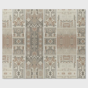 Retro Chic Geometric Elegant Tribal Pattern Wrapping Paper