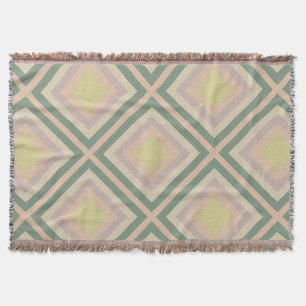 Retro Chic Geometric Lemon Pastel Throw Blanket