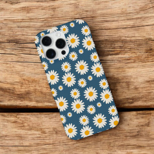 Retro Chic Navy Blue Floral Pattern Whimsical iPhone 16 Pro Max Case