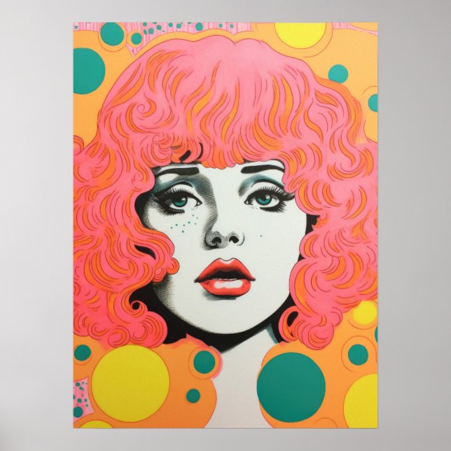 Retro Chic: Polka Dots Elegance Poster (Front)