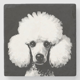 Retro Chic Pop Art Poodle Stone Coaster