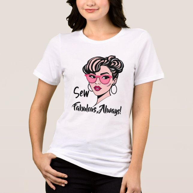 Retro Chic Sewing Diva Tri-Blend Shirt (Front)