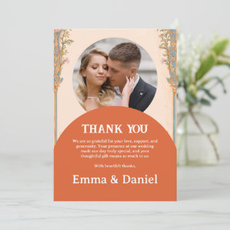 Retro Chic Wedding Thank You Card