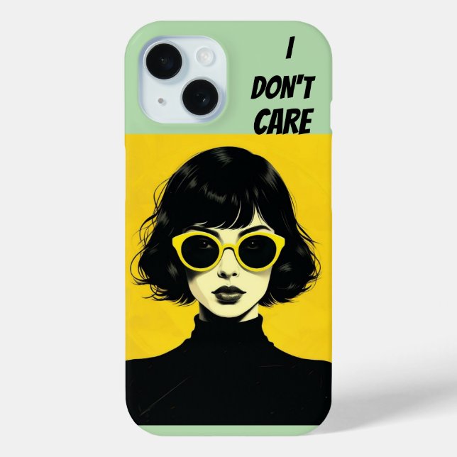 Retro Chic Woman, I don't care Case-Mate iPhone Case (Back)