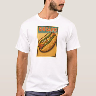 Retro Chicago Hot Dog design t-shirt