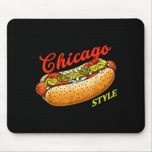 Retro Chicago Hot Dog Hotdog Tourist Summer Souven Mouse Pad