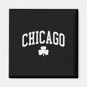 Retro Chicago Il St Patricks Day Lucky Clover Souv Magnet