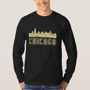 Retro Chicago Skyline Vintage Cityscape Chicago Il T-Shirt