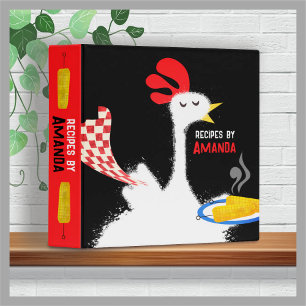 Retro chicken corn personalized cookbook recipe binder