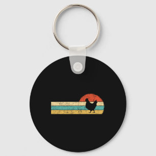 Retro Chicken Design Chicken Farmer Vintage Farm H Keychain