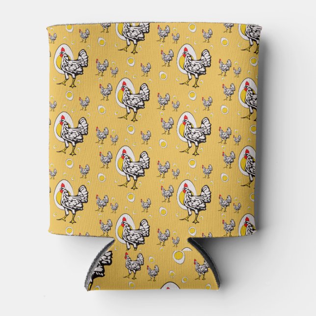 Retro Chickens Can Cooler (Front)