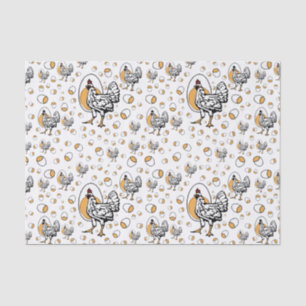 Retro Chickens Tissue Paper