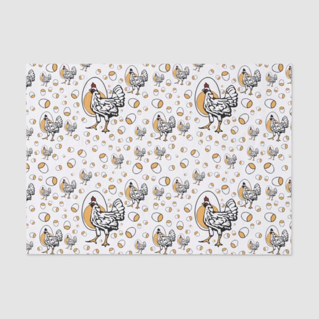 Retro Chickens Tissue Paper (Front)
