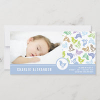 Retro Chicks Boy Birth Announcement Photo Card