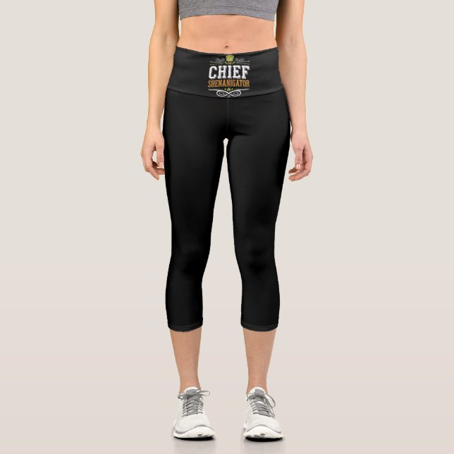 Retro Chief Shenanigator Lucky Leprechaun Hat  Capri Leggings (Front)
