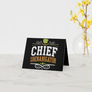 Retro Chief Shenanigator Lucky Leprechaun Hat  Card