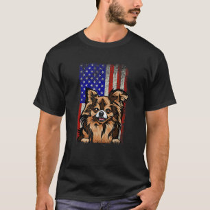 Retro Chihuahua 4th July American USA Flag Dog T-Shirt