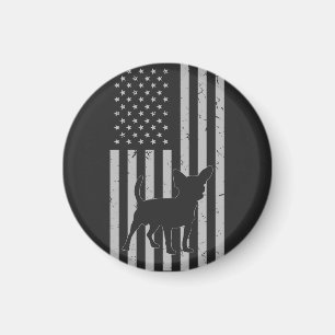 Retro Chihuahua American Flag Dog Dad Dog Mom      Magnet
