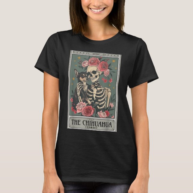 Retro Chihuahua Dog Lover The Moon Halloween , Wom T-Shirt (Front)
