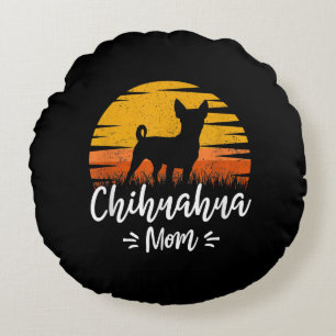 Retro Chihuahua Gift Vintage Chihuahua Dogs Round Pillow
