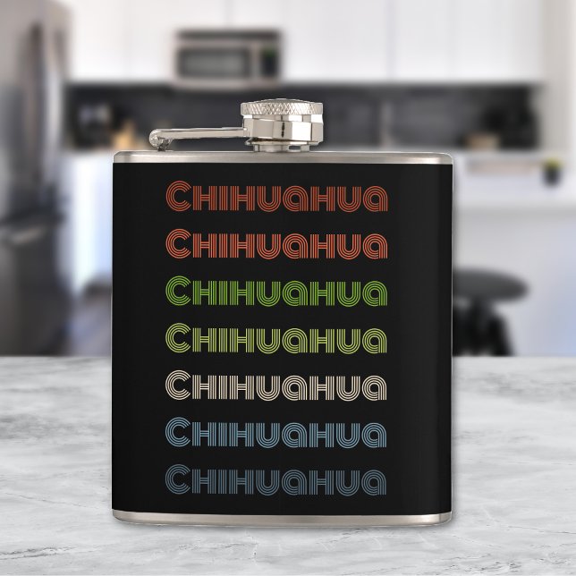 Retro Chihuahua Hip Flask (Retro Chihuahua Flask Chihuahua owner present )