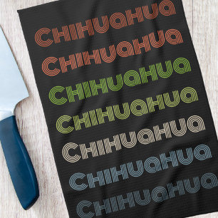 Retro Chihuahua Pattern Kitchen Towel