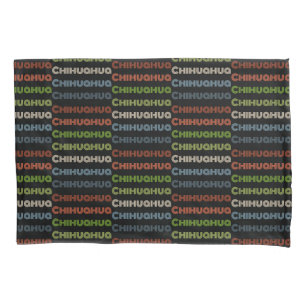 Retro Chihuahua Typography Multicolor Dog Lover Pillowcase