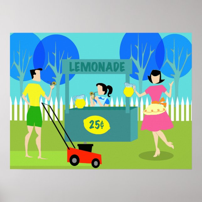 Retro Children's Lemonade Stand Poster (Front)