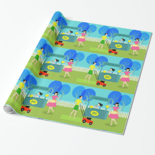 Retro Children's Lemonade Stand Wrapping Paper