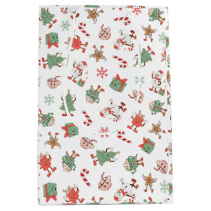 Retro Chillin' With My Snowmies Christmas Medium Gift Bag