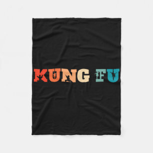 Retro Chinese Shaolin Martial Arts - Vintage Kung Fleece Blanket