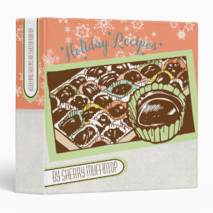 Retro chocolate bon-bons Christmas recipe cookbook Binder