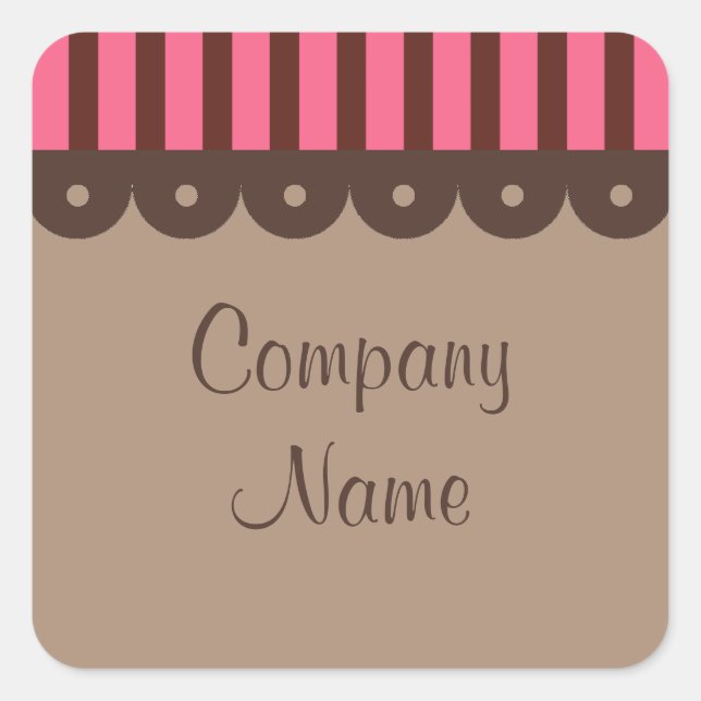 Retro Chocolate Business Stickers (Front)