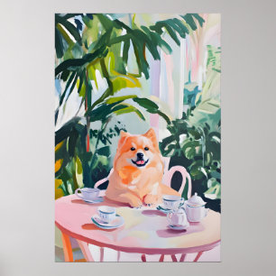 Retro Chow Chow Poster, Chow Chow Oil Painting Poster