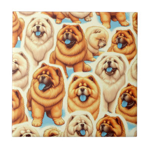 Retro Chow-Chow Seamless Pattern Tile
